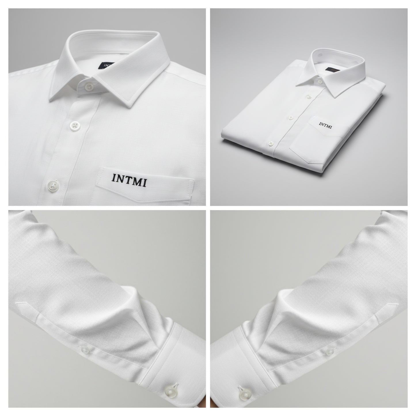 INTMI Super Premium White Linen Formal Shirt